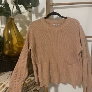 Madewell Patch Pocket Pullover Sweater in Rosewater Pink